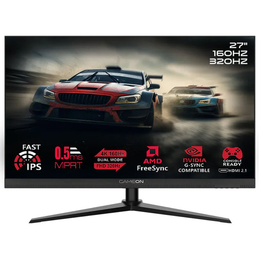 GAMEON GOSX27B Switch X Series 27" Dual Switch 4K UHD 160Hz/FHD 320Hz, MPRT 0.5ms, HDMI 2.1, Fast IPS Gaming Monitor (Supports PS5) - Black