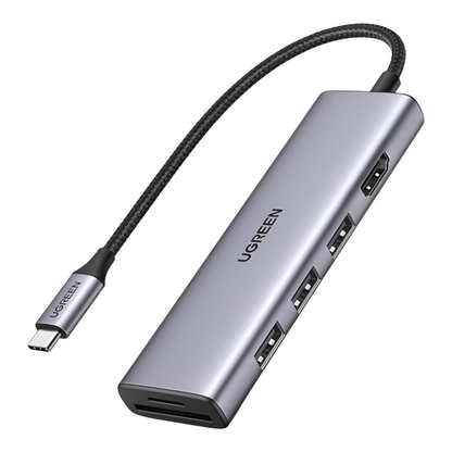 UGREEN CM511 6-in-1 USB Type-C Multifunction Hub | USB 3.2 Gen 1 | 5Gbps | 4K @ 30Hz | 104MB/s | Gray | 20956