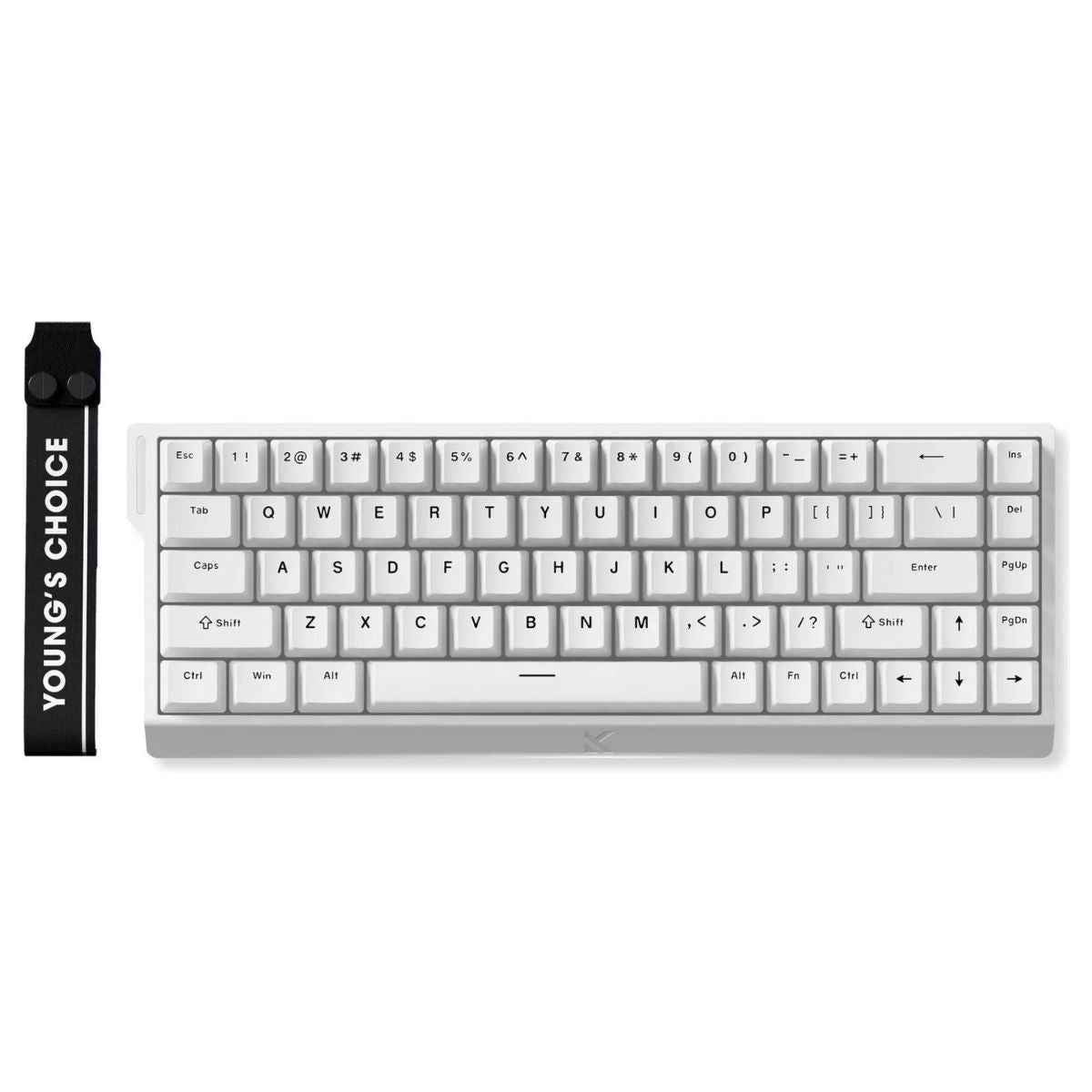 MCHOSE Ace68 E-sport Magnetic Switch 65% Wired Gaming Keyboard, Ice Blue Magnetic Switch, Cherry Profile PBT Double-Shot Keycaps, Gasket Mount, Aluminum Plate, White | MC-Ace68-15