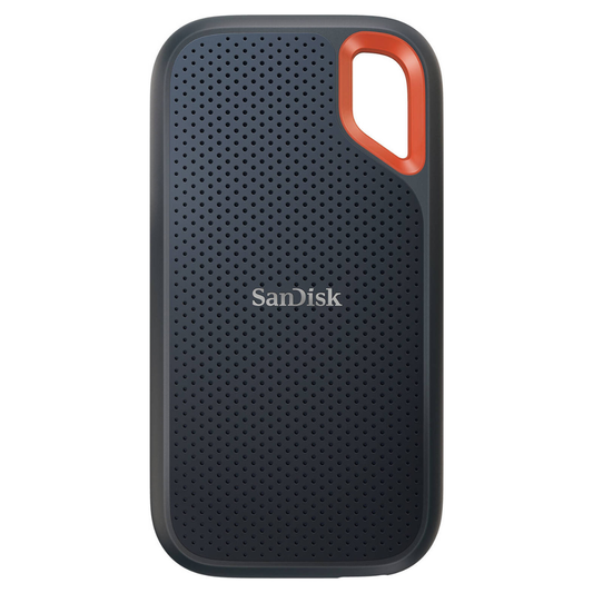 SanDisk Up To 8TB Extreme Portable External SSD, 1050MB/s Read, 1000MB/s Write, USB 3.2 Gen 2 Type-C, IP55, Black/Orange