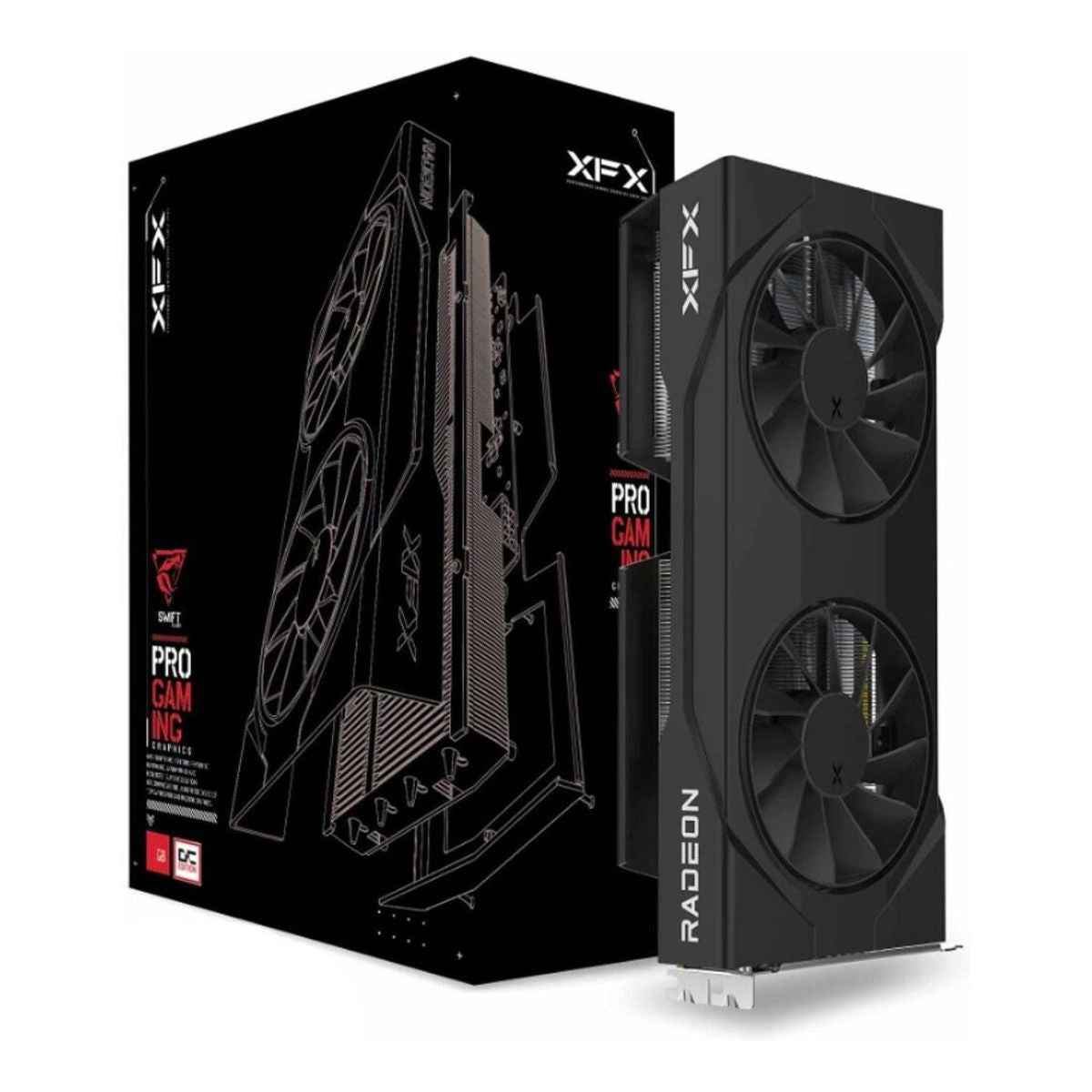 XFX Swift AMD Radeon RX 9060 XT OC Gaming Edition Graphics Card, 8GB GDDR6, 128-Bit Memory, 3320 MHz Boost, RX-96TSW8GBQ