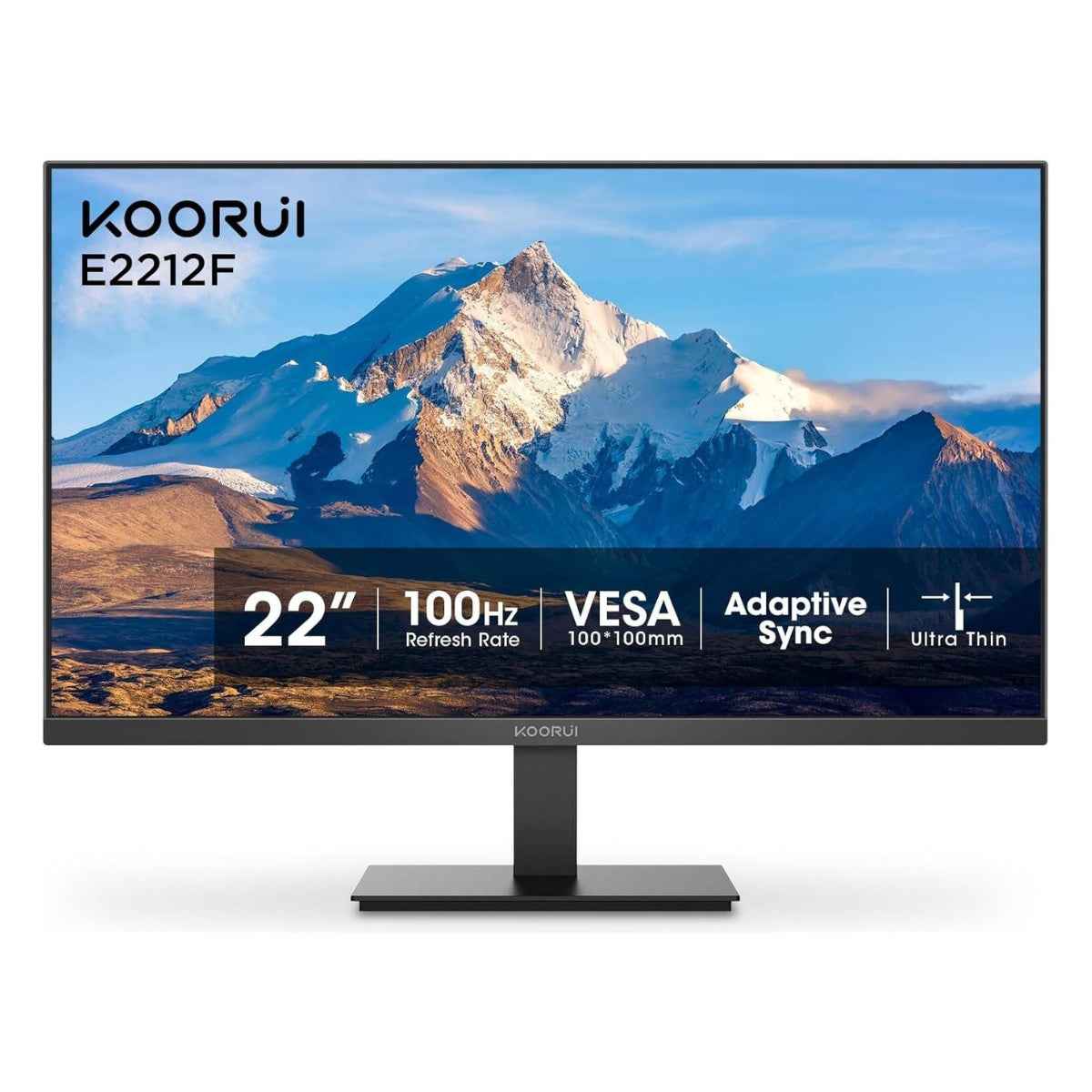 KOORUI E2212F Office Monitor – 22" VA Display, FHD Resolution, 100Hz Refresh Rate, 5ms Response Time, AMD FreeSync Premium