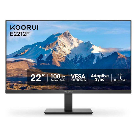 KOORUI E2212F Office Monitor – 22" VA Display, FHD Resolution, 100Hz Refresh Rate, 5ms Response Time, AMD FreeSync Premium