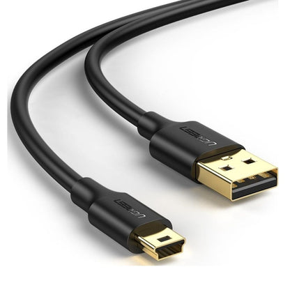 UGREEN 30472 USB 2.0 Type-A Male to Mini 5-Pin Male Cable | 2m | Gold-Plated Connectors | Black