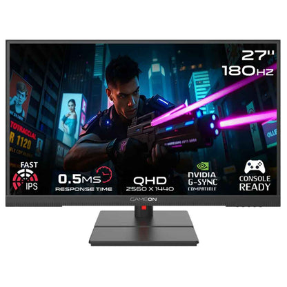 GAMEON GOML27QHD180IPS Midnight Signature Series 27" QHD, 180Hz, MPRT 0.5ms, HDMI 2.1, Fast IPS Mini LED Gaming Monitor (Supports PS5) - Black