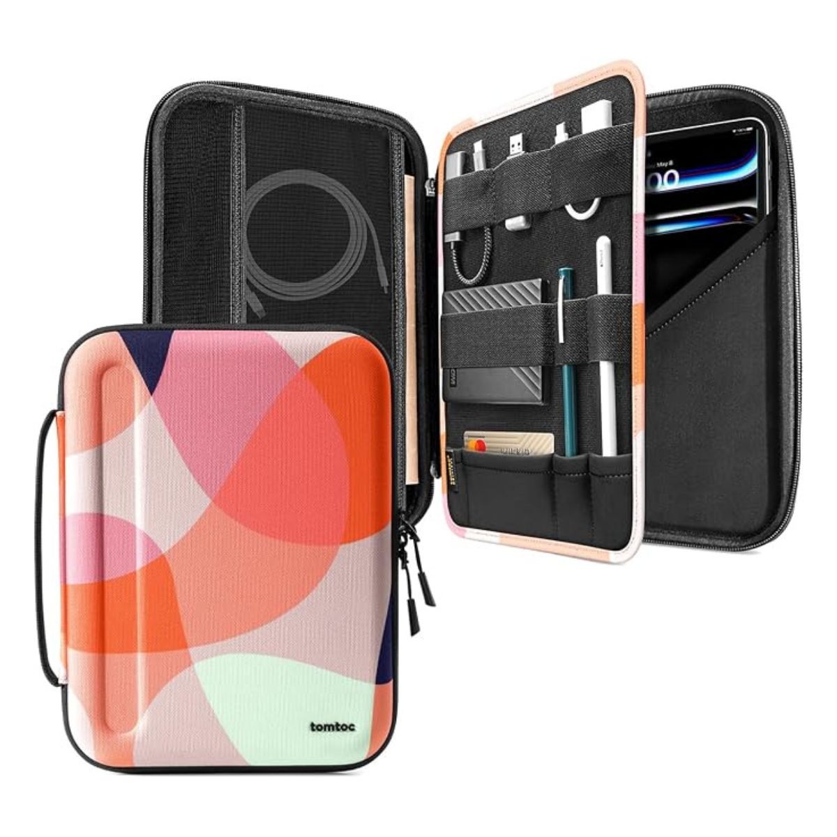 Tomtoc iPad Case | Protective Portfolio Case | Rugged EVA Shell | Accessory Storage | A06-002/005