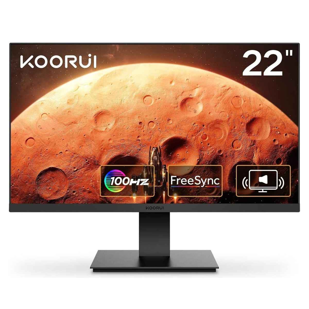 KOORUI S01 Gaming Monitor – 22" VA Display, FHD Resolution, 100Hz Refresh Rate, 4ms (OD) Response Time, FreeSync &amp; G-Sync Compatible
