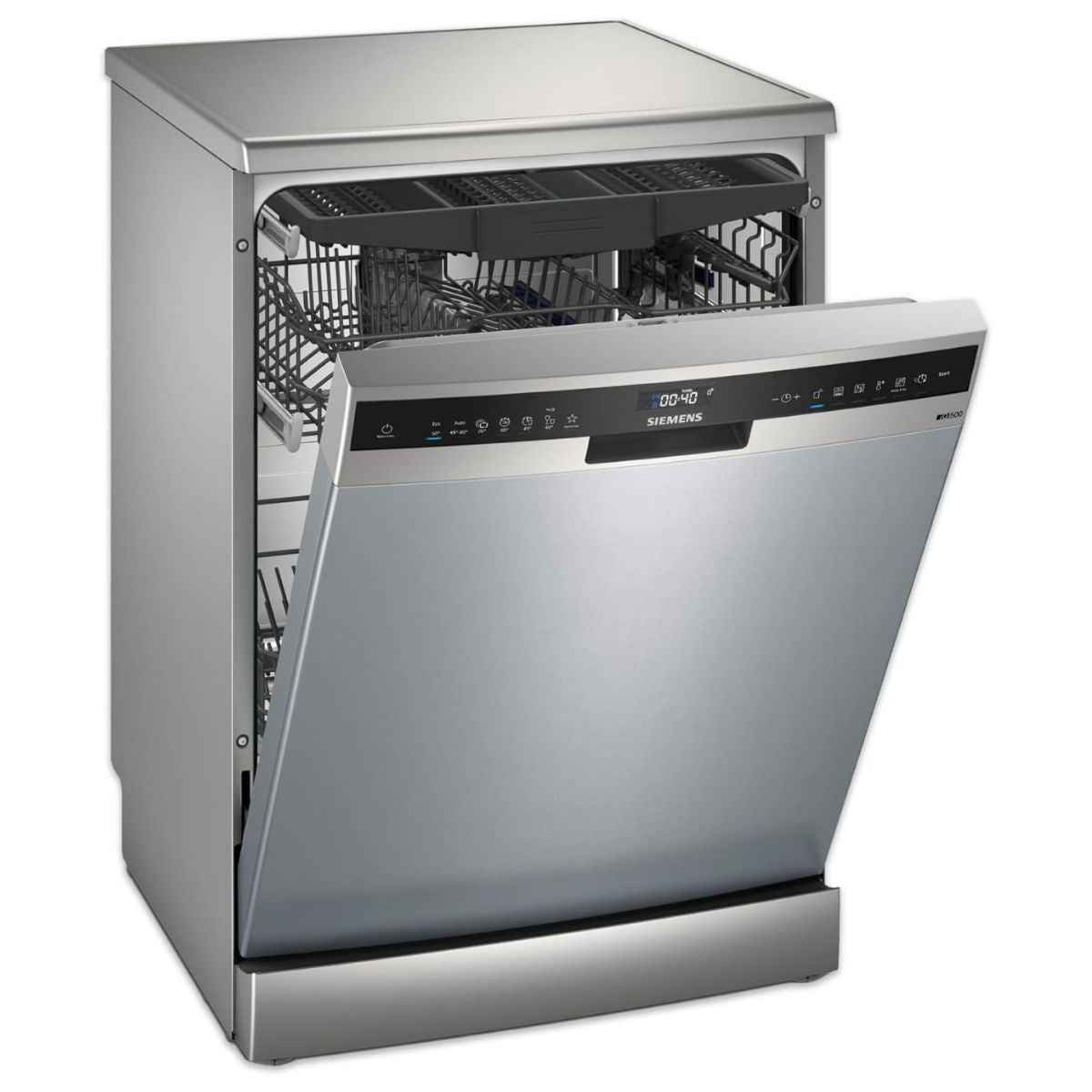 Siemens iQ500 60cm Home Connect Freestanding Dishwasher – Silver Inox, 14 Place Settings, 7 Wash Programs