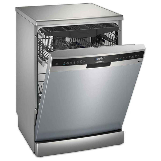 Siemens iQ500 60cm Home Connect Freestanding Dishwasher – Silver Inox, 14 Place Settings, 7 Wash Programs