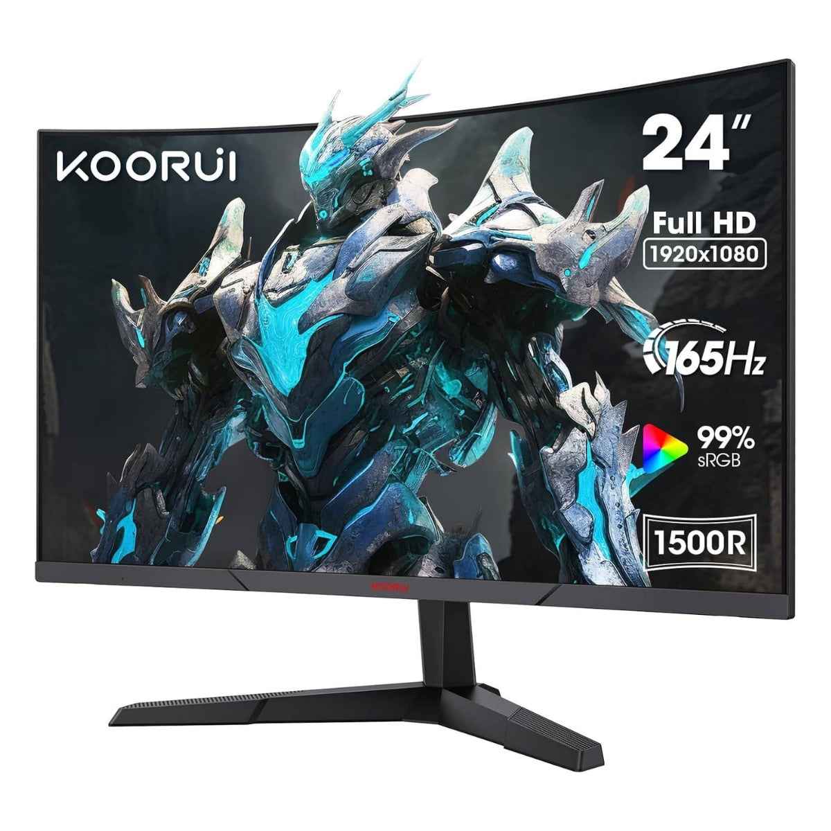 KOORUI 24E6CA Curved Gaming Monitor – 24" FHD VA Display, 165Hz Refresh Rate, 1ms Response Time, sRGB 99% Color