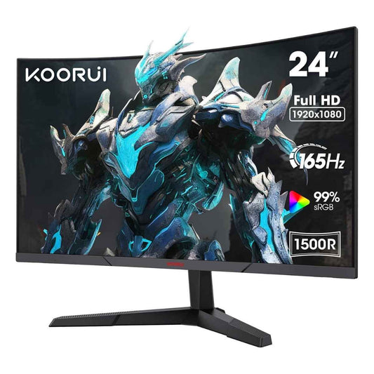 KOORUI 24E6CA Curved Gaming Monitor – 24" FHD VA Display, 165Hz Refresh Rate, 1ms Response Time, sRGB 99% Color