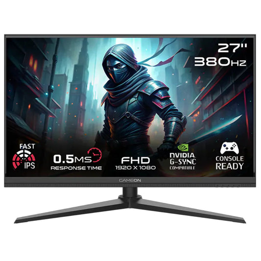 GAMEON GOMP27FHD380IPS Midnight Pro Series 27" FHD, 380Hz, MPRT 0.5ms, HDMI 2.1, Fast IPS Gaming Monitor (Supports PS5) - Black
