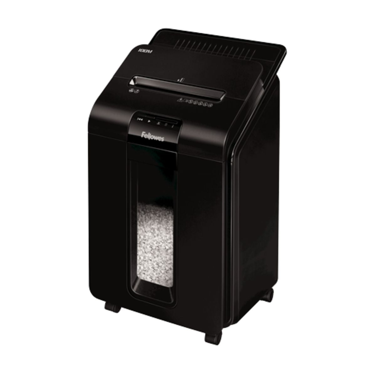 Fellowes AutoMax 100M Mini-Cut Paper Shredder | 100-Sheet Auto Feed | P-4 | 4 × 10mm | 23L Bin | 4629001