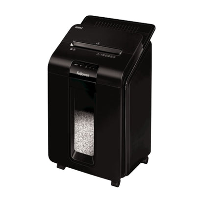 Fellowes AutoMax 100M Mini-Cut Paper Shredder | 100-Sheet Auto Feed | P-4 | 4 × 10mm | 23L Bin | 4629001