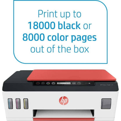 Smart Tank 519 Wireless, Print, Scan, Copy, All In One Printer, Print up to 18000 black or 8000 color pages - Red/White [3YW73A] White/Black/Red