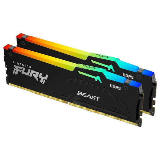 Kingston FURY Beast RGB 64GB DDR5 Desktop Memory Kit | 6000MT/s Memory Speed | CL36 Latency | Dual Channel Kit | Intel XMP 3.0 &amp; AMD EXPO Ready | Black | KF560C36BBE2AK2-64