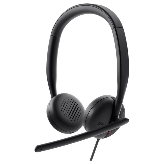 Dell WH3024 Wired On-Ear Headset | 28mm Speakers | Passive Noise Cancellation | AI Beam Forming | USB Type-C | 2m Cable | Black | 520-BBDS
