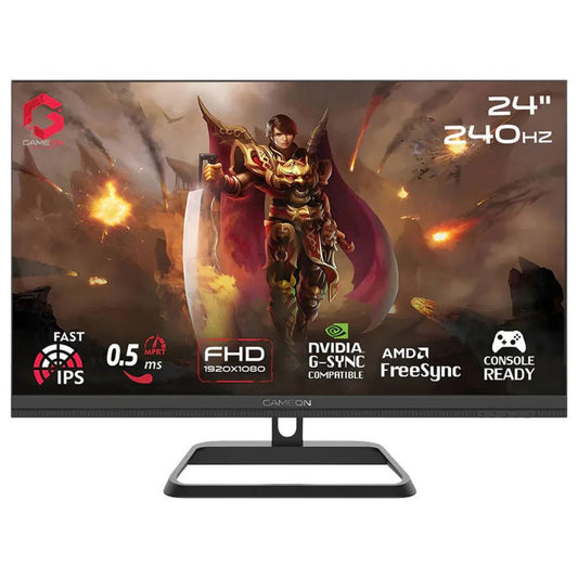 GAMEON GOM24FHD240IPS Midnight Pro Series 24-Inch FHD Fast IPS Gaming Monitor | 240Hz | 0.5ms MPRT | HDMI 2.1 | FreeSync & Adaptive-Sync | GOM24FHD240IPS