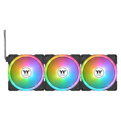 Thermaltake SWAFAN EX12 ARGB Sync PC Cooling TT Premium Edition Fan (Pack of 3), 120mm, 500–2000 RPM, Black | CL-F167-PL12SW-A