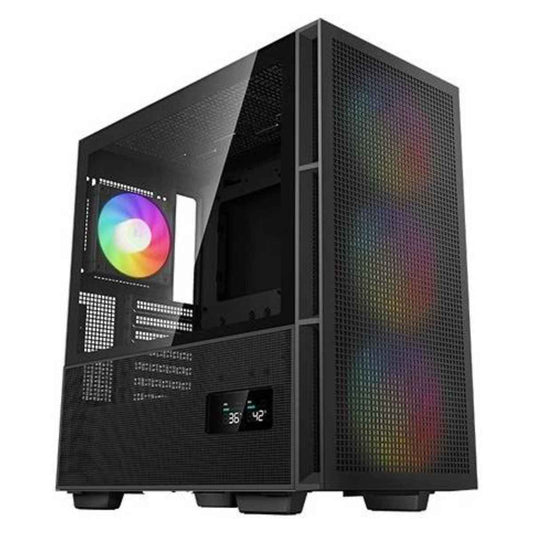 DeepCool CH560 Digital ATX Mid-Tower Computer Case | Real-Time Digital Display | Hybrid Airflow Tempered Glass Panel | ATX Motherboard Support | ABS + SPCC + Tempered Glass Construction | Black | R-CH560-BKAPE4D-G-1