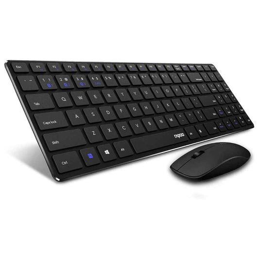 Rapoo 9320M Multi-Mode Wireless Keyboard & Mouse Combo – Bluetooth 3.0/4.0/5.0, 2.4GHz, Spill-Resistant, 1300 DPI Mouse