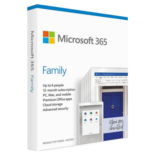 Microsoft 365 Family | Up to 6 Users | 1 Year Subscription | Office Apps, Cloud Storage & Premium Features | 6GQ-01558