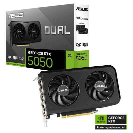 ASUS Dual GeForce RTX 5050 OC Edition Graphics Card – 8GB GDDR6, PCIe 5.0, High-Performance Gaming GPU | Black