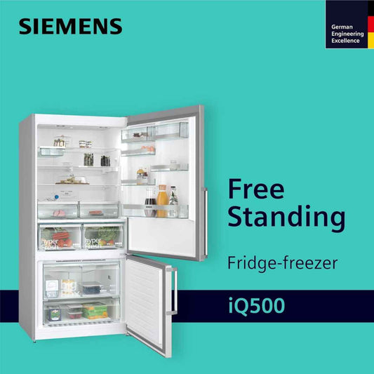 Siemens 680L+XXL Freestanding Bottom-Freezer Refrigerator iQ300 Series – KG86NAI31M,  Capacity, NoFrost & HyperFresh Plus