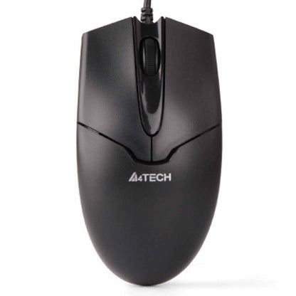 A4Tech OP-550NU Wired Mouse Black – 1200 DPI, USB Optical, 4-Way Scroll