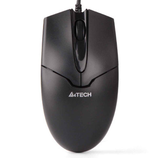 A4Tech OP-550NU Wired Mouse Black – 1200 DPI, USB Optical, 4-Way Scroll
