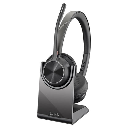 Poly Voyager 4320 UC Wireless Headset with Charge Stand, Bluetooth & USB-C Wireless Adapter, Noise-Canceling Boom Microphone, Microsoft Teams & Zoom Compatible | 218479-01