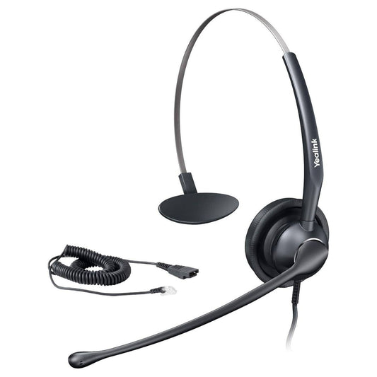 YEALINK YHS34 MONO, Wired Headset with QD to RJ Port, Ultra Lightweight Design, High-Quality Audio Experience | YHS34
