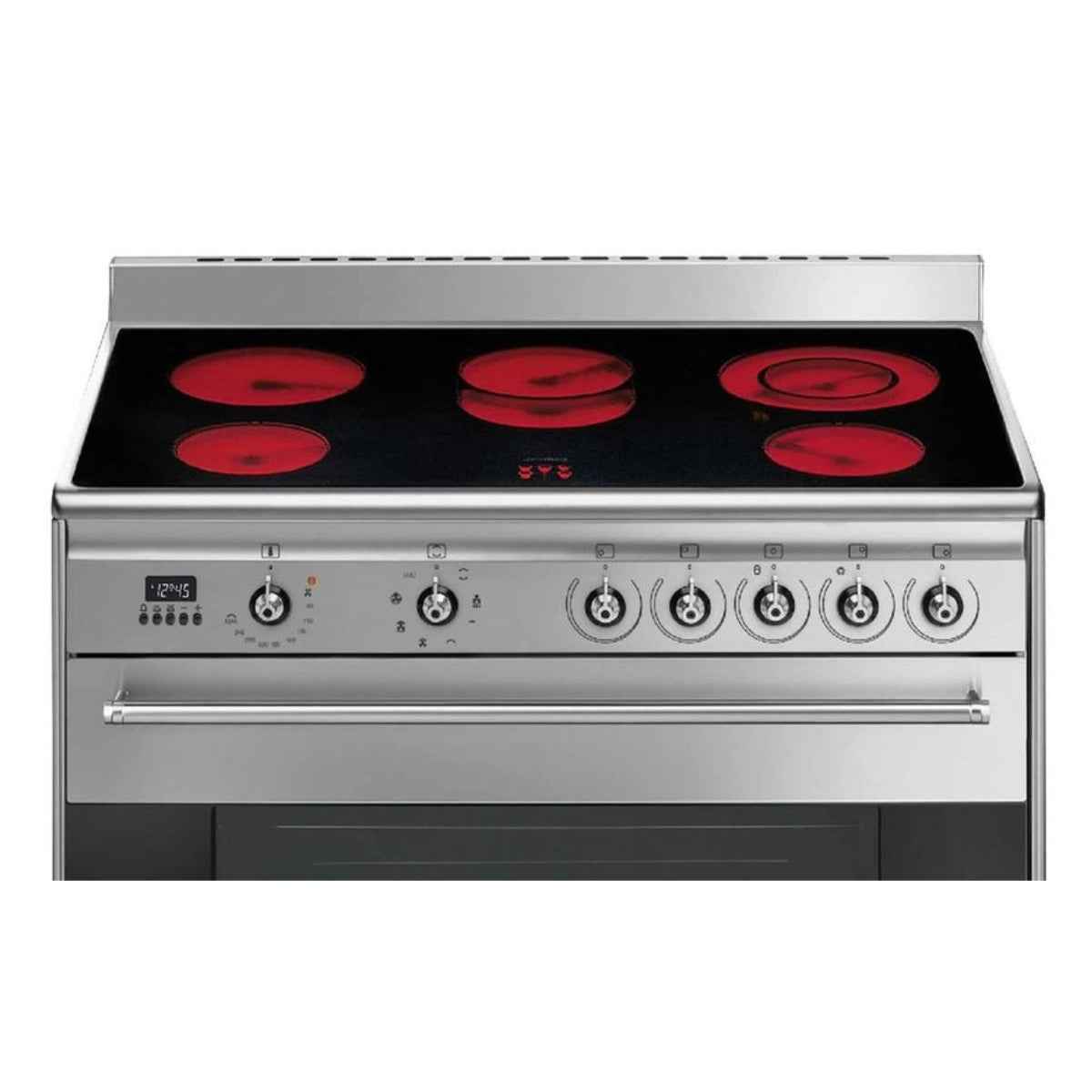 Smeg SX91CSA Freestanding Electric Cooker – 90cm Ceramic Hob & 115L Oven, Stainless Steel Large-format Electric Cooker Built for Premium Kitchens