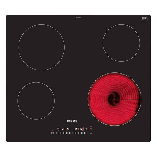 Siemens iQ100 Surface Mount&nbsp;Built-In&nbsp;Electric Hob ET611FE17Q, Frameless, Installation Type, Touch Control, Multi Touch, Child Safety Lock, Black