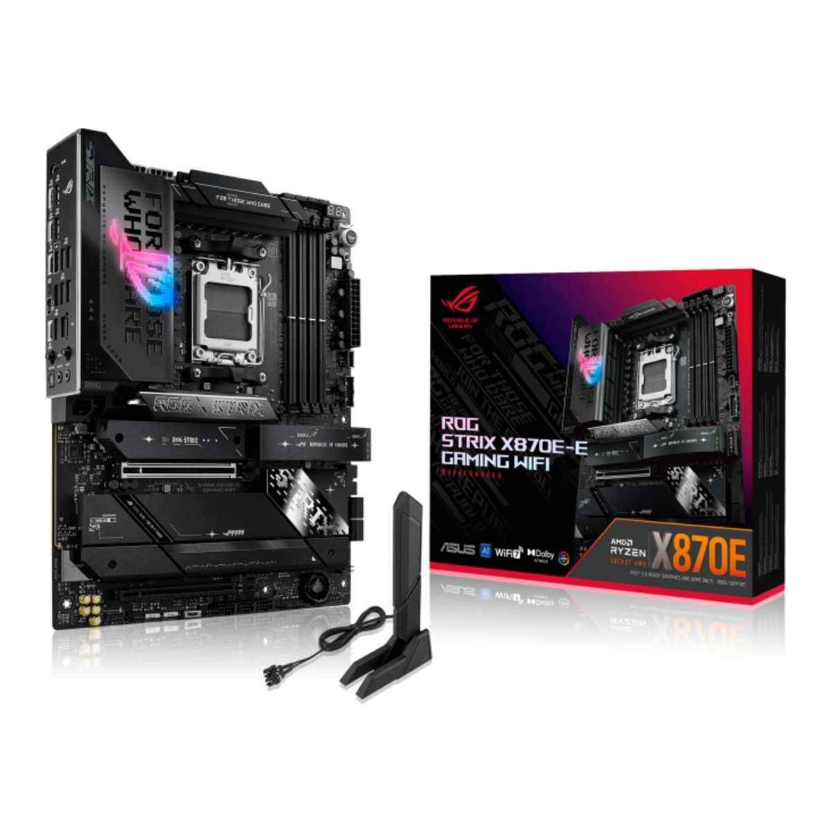 Asus ROG STRIX X870E-E GAMING WIFI, DDR5 Motherboard For AMD AM5 Processors, Wi-Fi 7, AI Intelligence, Up To 256GB RAM EXPO, AI Overclocking, 2xUSB4 Ports, Gen 5 PCIe