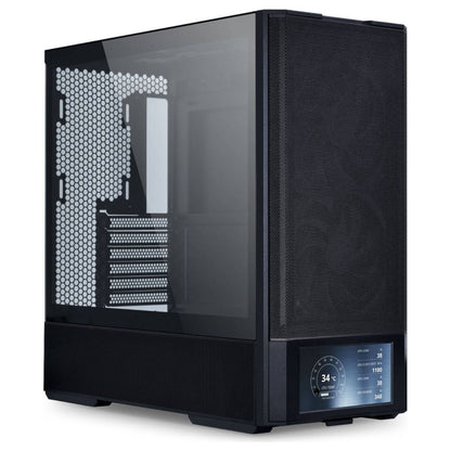 Lian Li Lancool 207 Digital Mid Tower PC Case, 6" LCD Display, 4x Pre-Installed Fans, 360mm Radiator Support, Tempered Glass, Black | LAN207DX