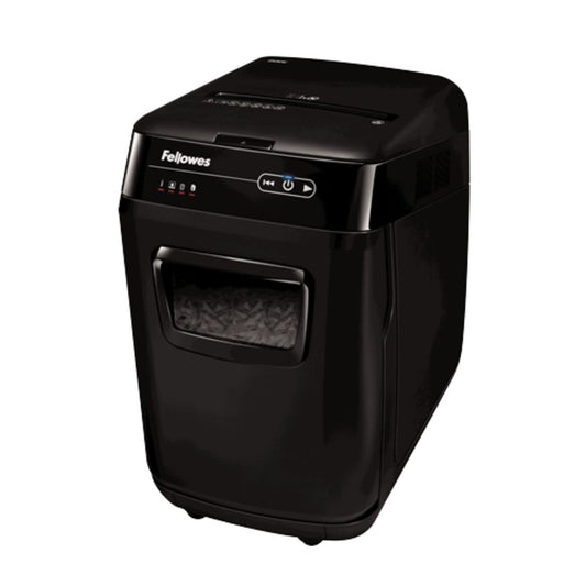 Fellowes AutoMax 200C Cross-Cut Paper Shredder | 200-Sheet Auto Feed | P-4 | 32L Bin | SilentShred | 4653601