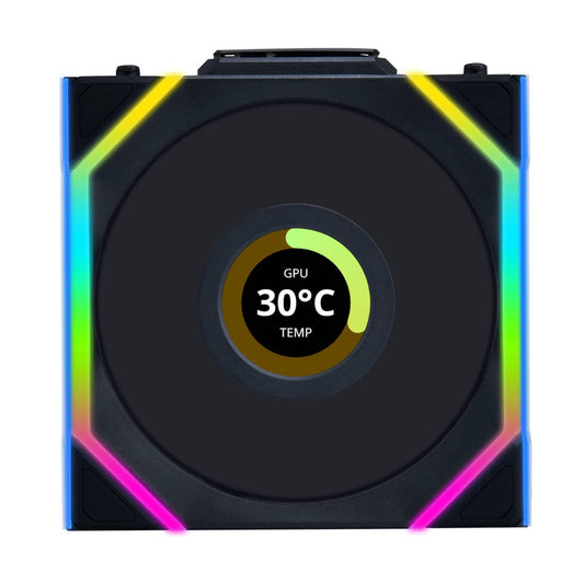 Lian-Li UNI FAN SL Wireless LCD Reverse 120mm Case Fan – 1900 RPM, 51.45 CFM Airflow, FDB Bearing, Single Pack | Black / White