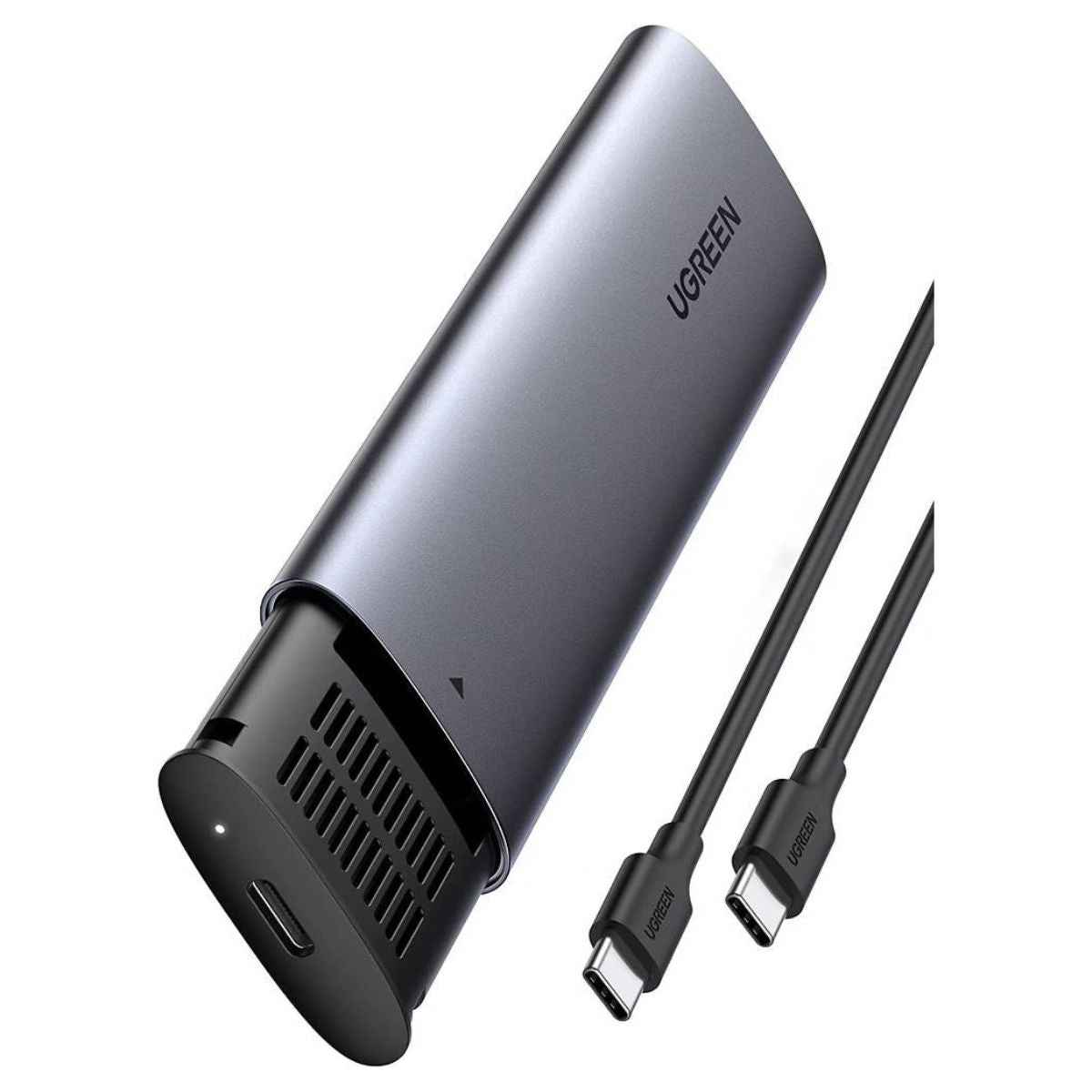 UGREEN M.2 NVMe SSD Enclosure Adapter, USB-C 3.1 Gen 2, 10Gbps, Aluminum External NVMe PCIe M-Key SSD Enclosure, Gray | 10902