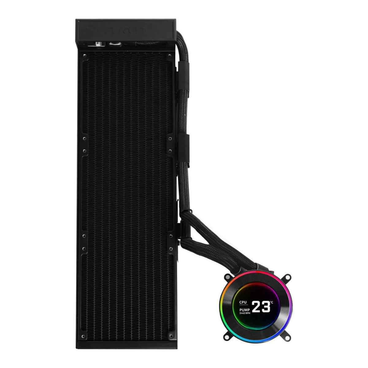 Lian-Li HydroShift II LCD-C 360CL Liquid CPU Cooler – 2.1" IPS Display, 2500 RPM Pump, No Fans Included, Aluminum Radiator | Black | GHS2LCD36B