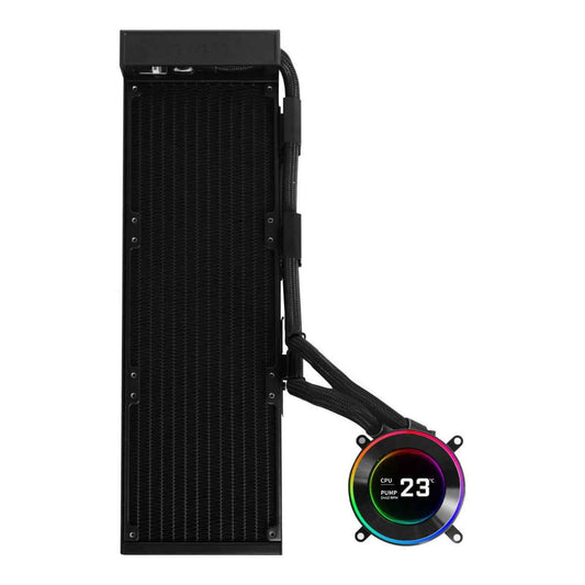 Lian-Li HydroShift II LCD-C 360CL Liquid CPU Cooler – 2.1" IPS Display, 2500 RPM Pump, No Fans Included, Aluminum Radiator | Black | GHS2LCD36B
