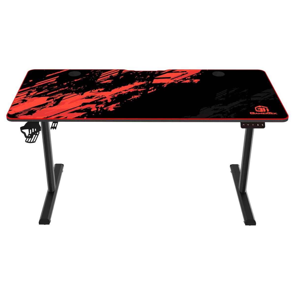 GamerTek GT-Elevate X Gaming Desk – Adjustable Height, Sit & Stand, 140x60cm, Red & Black