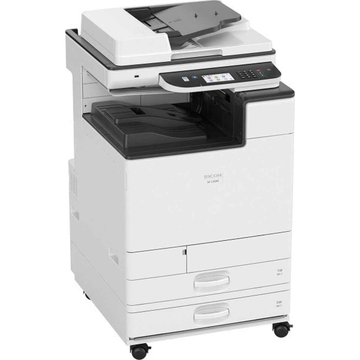RICOH M C2000 A3 Colour Multifunction Printer – Double Tray, Toner Set & Cabinet Included