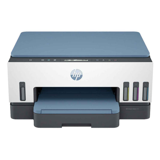 HP Smart Tank 725 All-in-One Printer – Print, Copy, Scan, Wireless &amp; Bluetooth, Up to 15 ppm, 1200 dpi, 250-Sheet Input, WiFi + Bluetooth, White/Blue | 28B51A