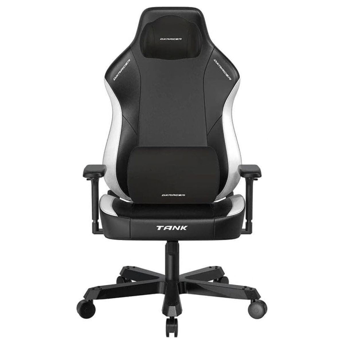 DXRacer Tank Series Gaming Chair, 4D Adjustable Armrests, Magnetic Headrest & Lumbar Support, PU-Coated Silent Casters, 90°~135° Back Recliner, Class 4 Hydraulics, XXL Size, Black, Black/White, Black/Red