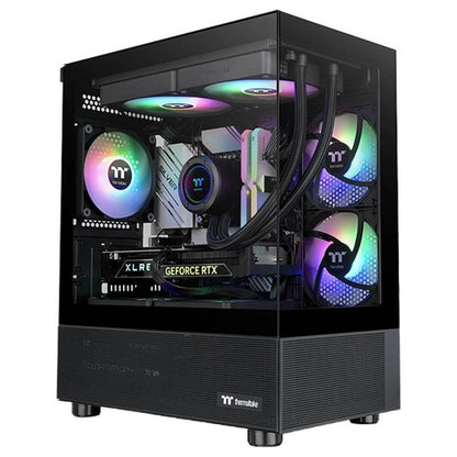 Thermaltake View 170 TG ARGB M-ATX Computer Case, 3x 120mm ARGB Lite Pre-Installed Fans, Up to 280mm Radiator & 7x Fan Support, USB 3.0 x2, HD Audio x1 Interfaces, Black | CA-1Z4-00M1WN-00