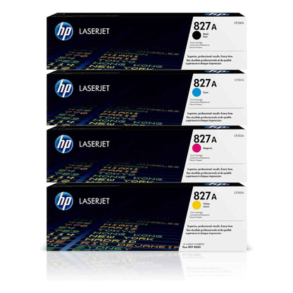 HP 827A Original LaserJet Toner Cartridges | Black, Cyan, Magenta & Yellow | Genuine HP Toner for Color LaserJet Enterprise Printing