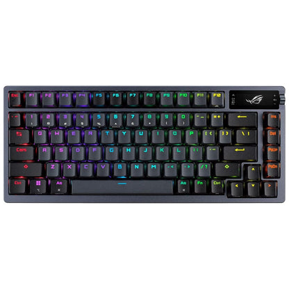 Asus ROG Azoth 75 DIY Custom RGB Gaming Keyboard – Black & White, 75%, OLED Display, Tri-Mode Connection, Hot-Swappable, ROG NX Switches
