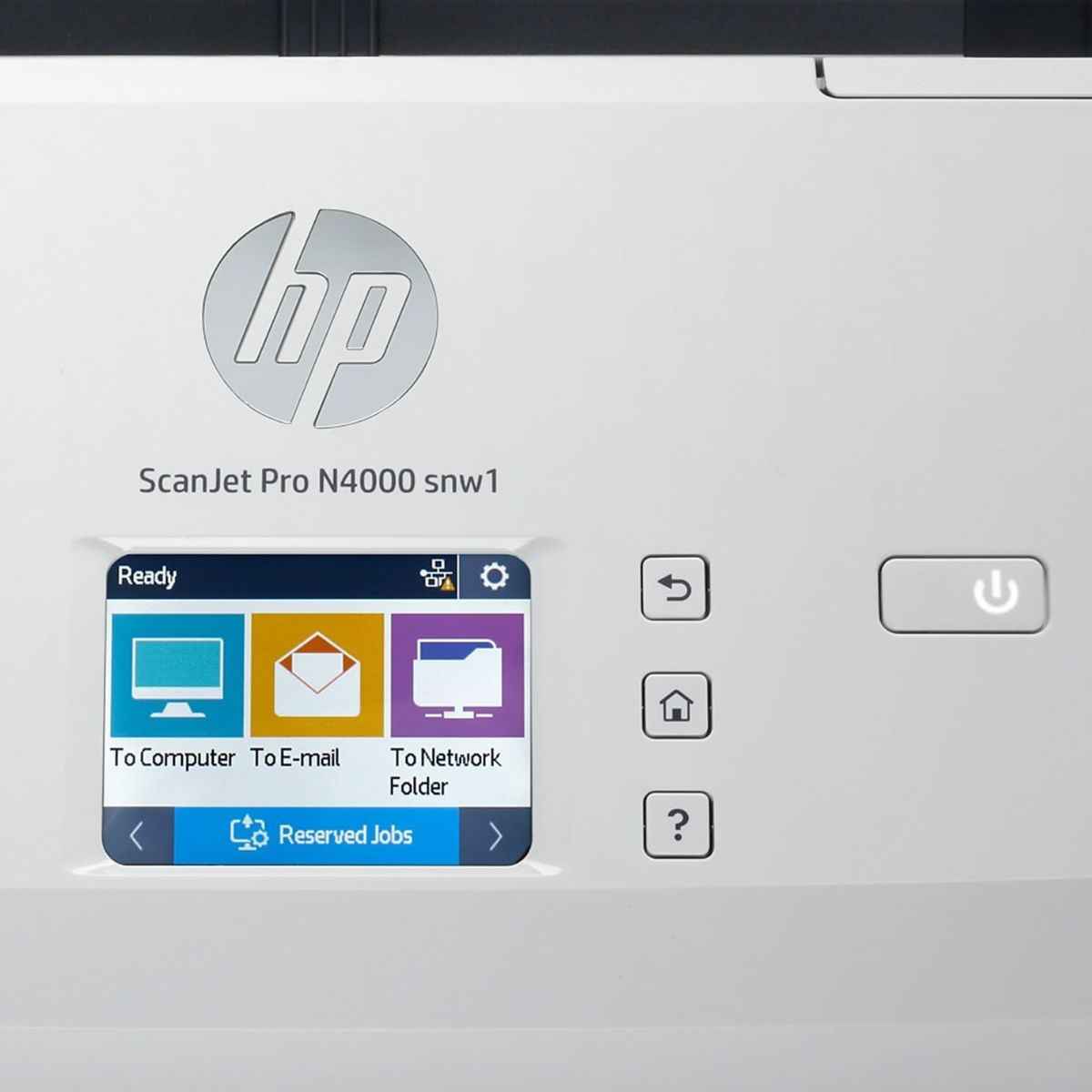 HP ScanJet Pro N4000 SNW1 Sheet Feed Scanner, Up to 600 dpi Scan Resolution, 50 Sheets Document Feeder Capacity, 4,000 Page Duty Cycle, Support Ehternet, WiFi & WiFi Direct, White | 6FW08A