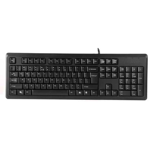 A4Tech KR-92 Wired Keyboard – Natural_A Layout, Drain Holes Design, FN Hotkeys (Black)